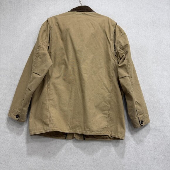 Orvis Jacket Mens Large Beige Canvas Field Coat Quilted Lined Outdoor Workwear - Picture 9 of 16